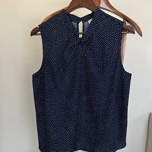 LOFT Black and White Polka Dot Blouse